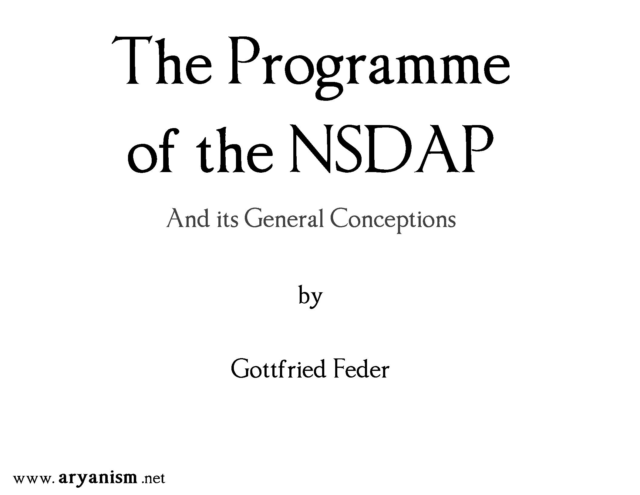Party Programme of the NSDAP