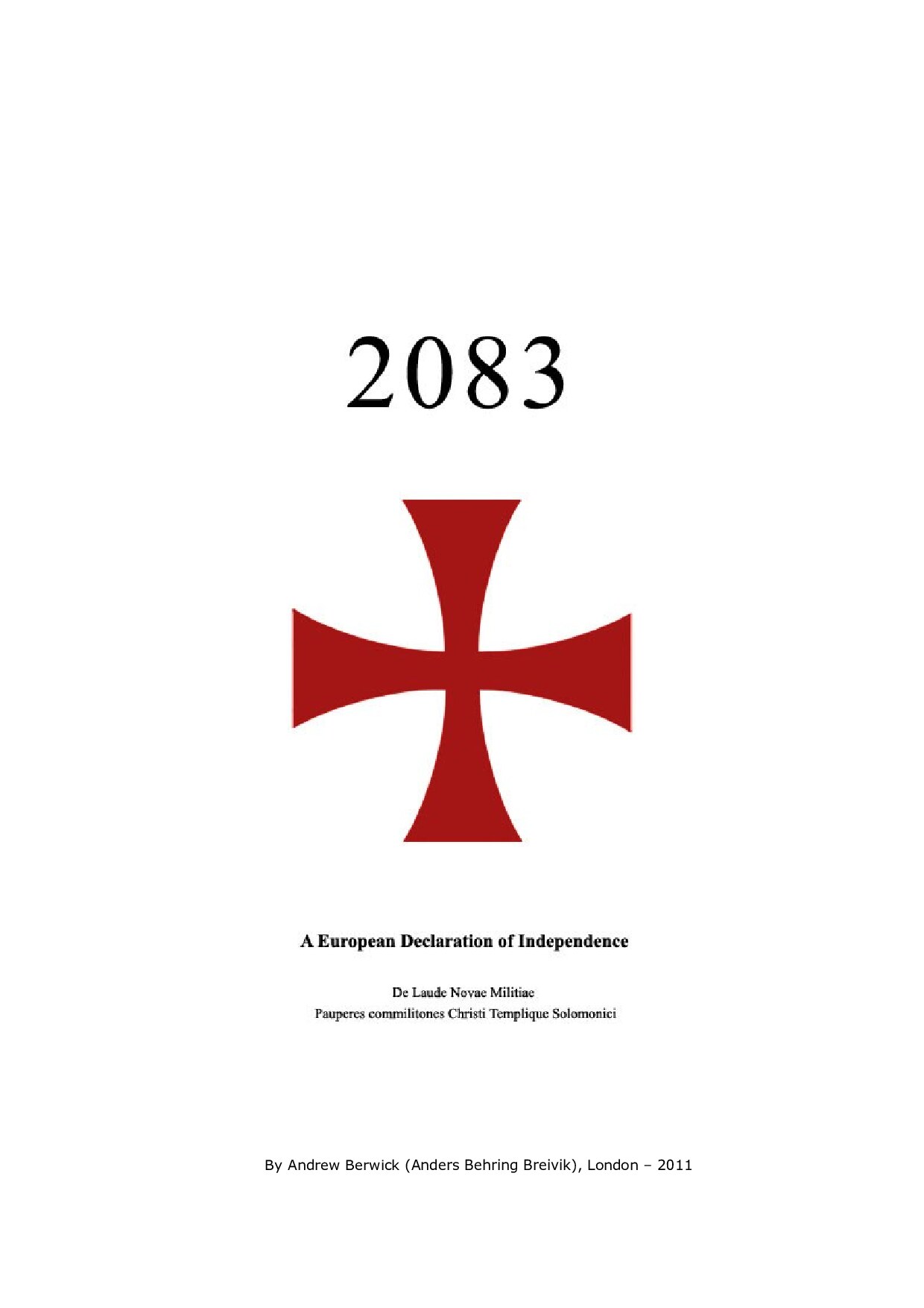 2083, A European Declaration of Independence