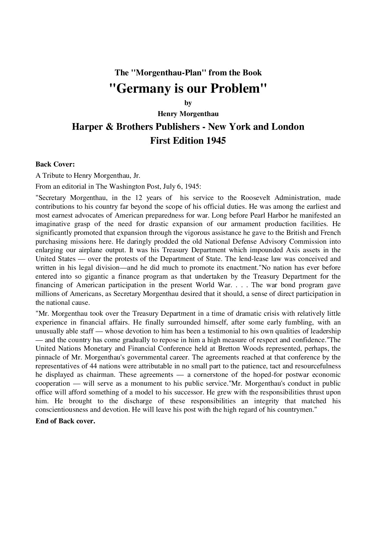 Germany is our  Problem