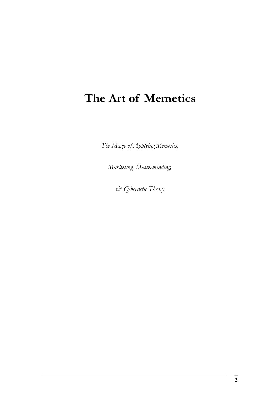Wilson & Unruh; The Art of Memetics