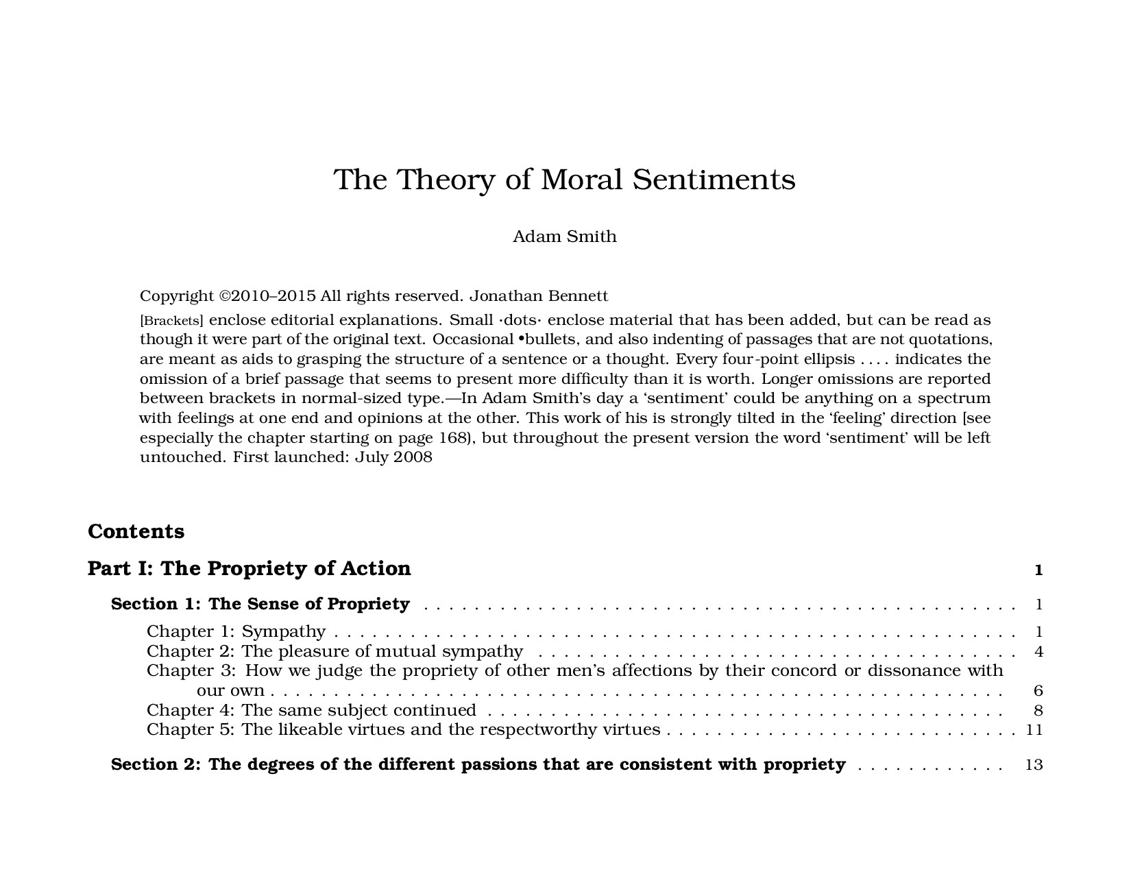 Adam Smith - The Theory of Moral Sentiments