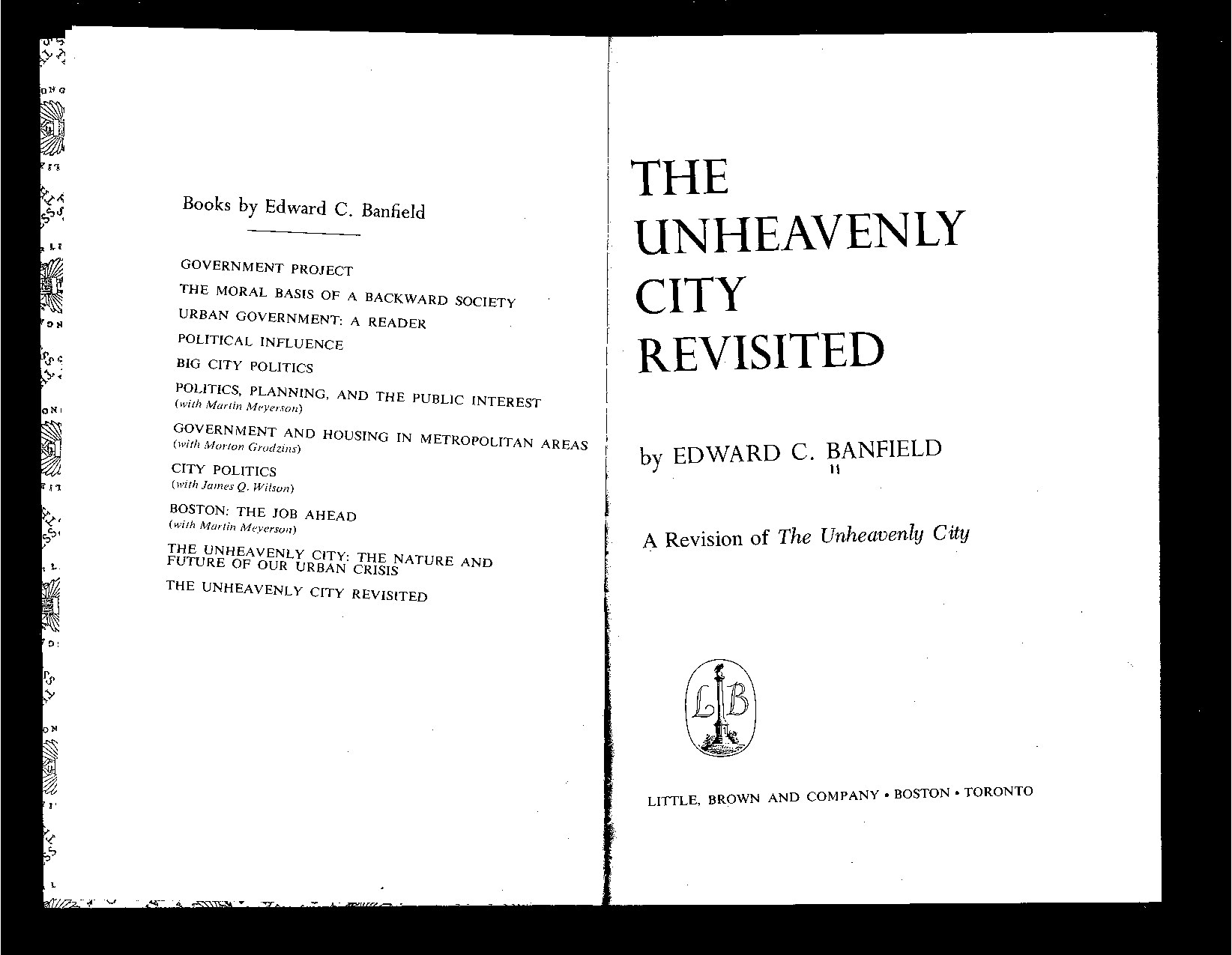 Edward C. Banfield - The unheavenly city revisited