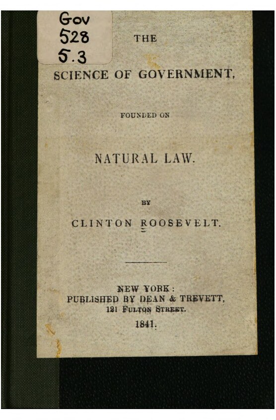 The science of government, founded on natural law