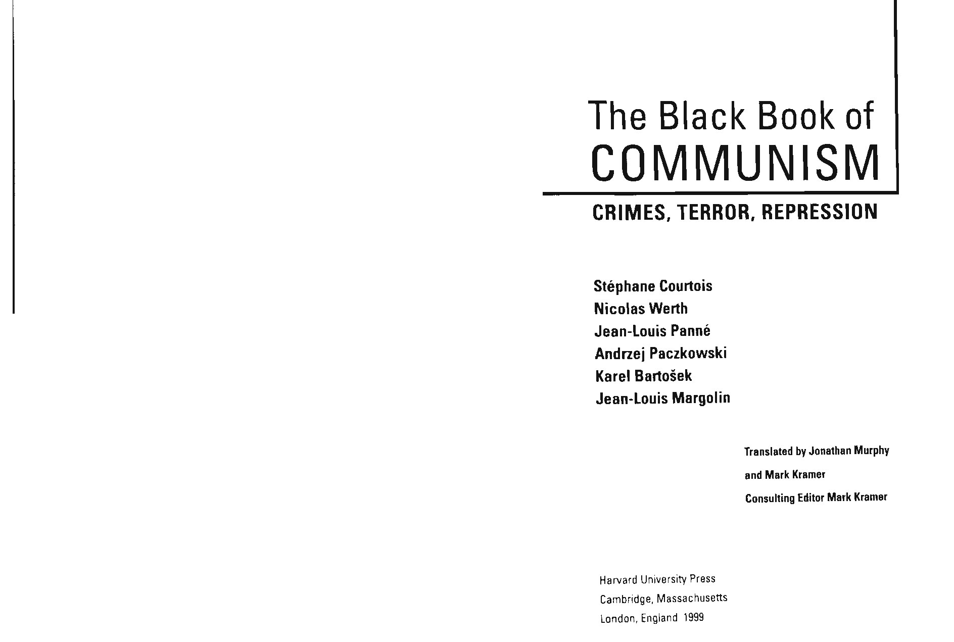Courtois, Stéphane et al.; Black Book Of Communism