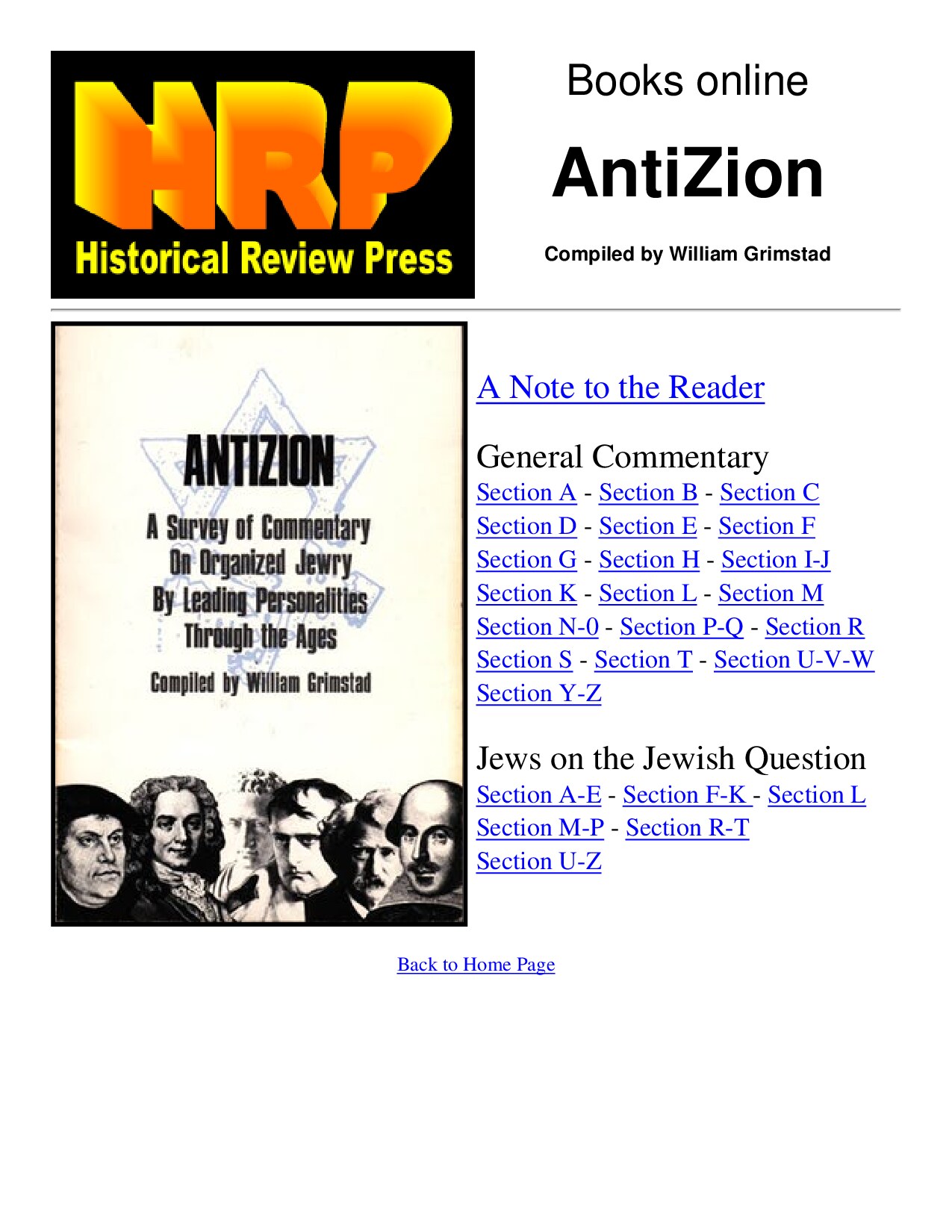 HRP: Anti-Zion by William Grimstad