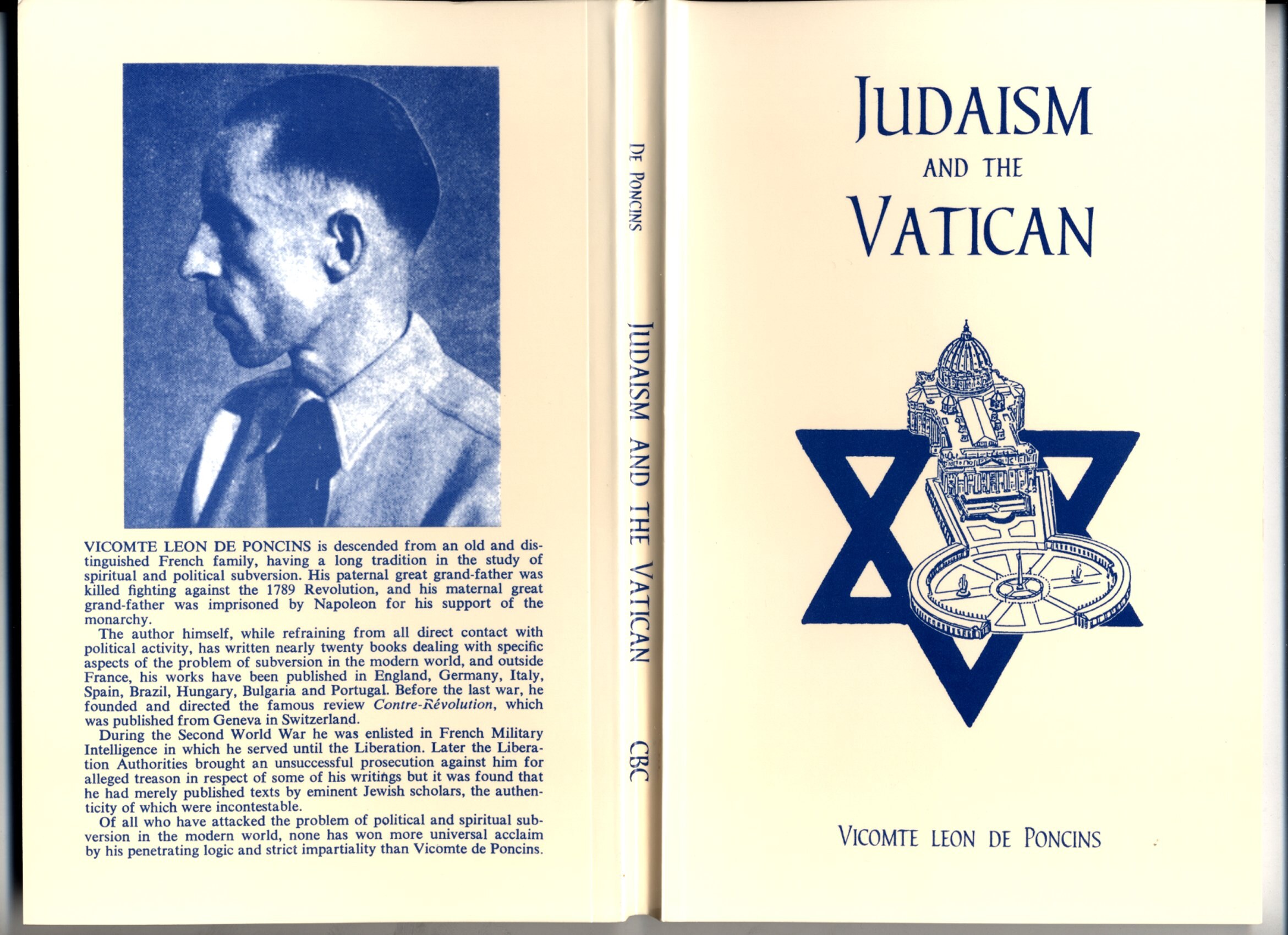 de Poncins, Leon; Judaism and the Vatican - An Attempt At Spiritual Subversion