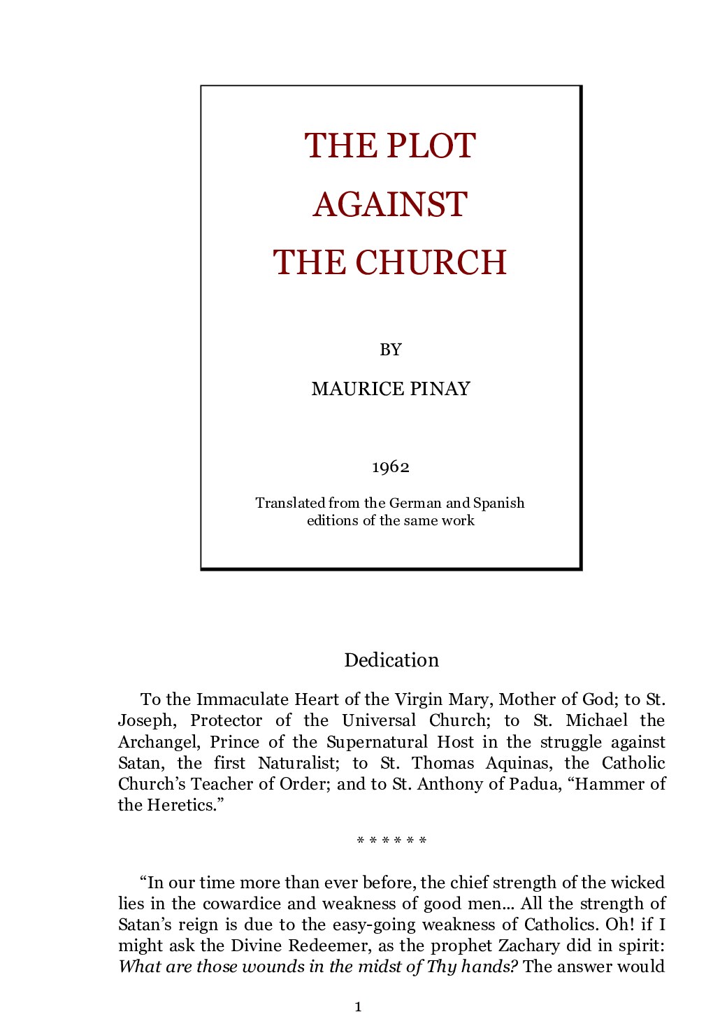 The Plot Against The Church (1962) [COMPLETE; rev.1.01]
