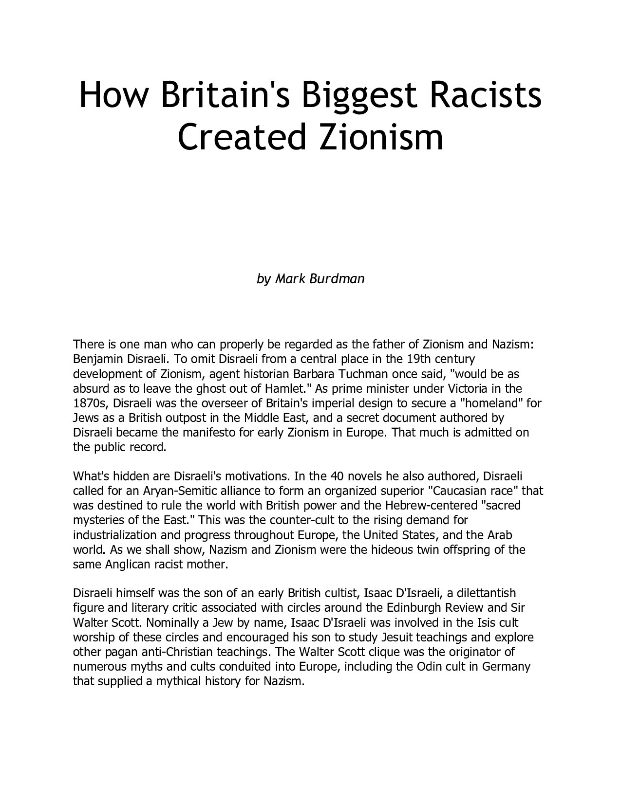 Microsoft Word - How Britains Biggest Racist Created Zionism.doc