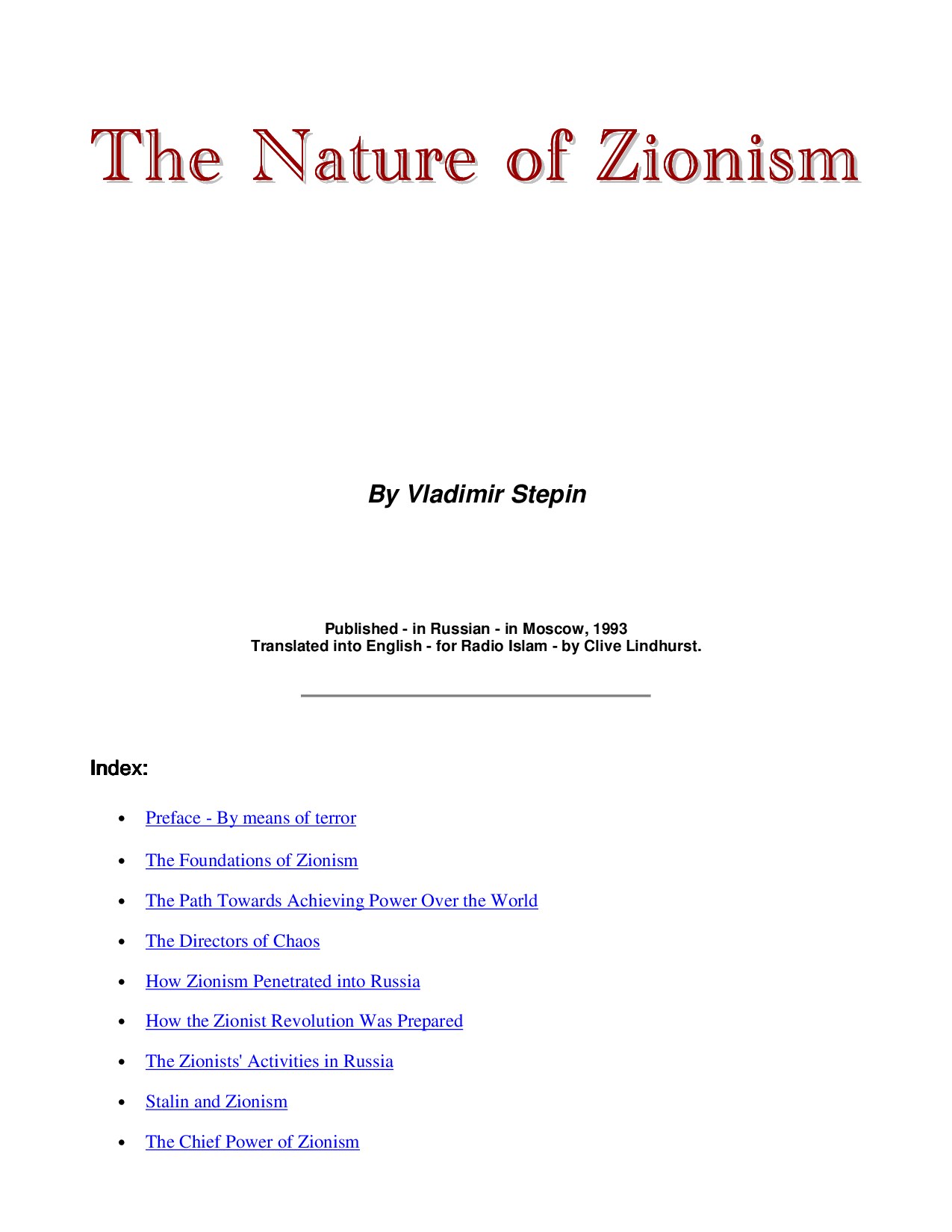 Microsoft Word - The Nature of Zionism.doc