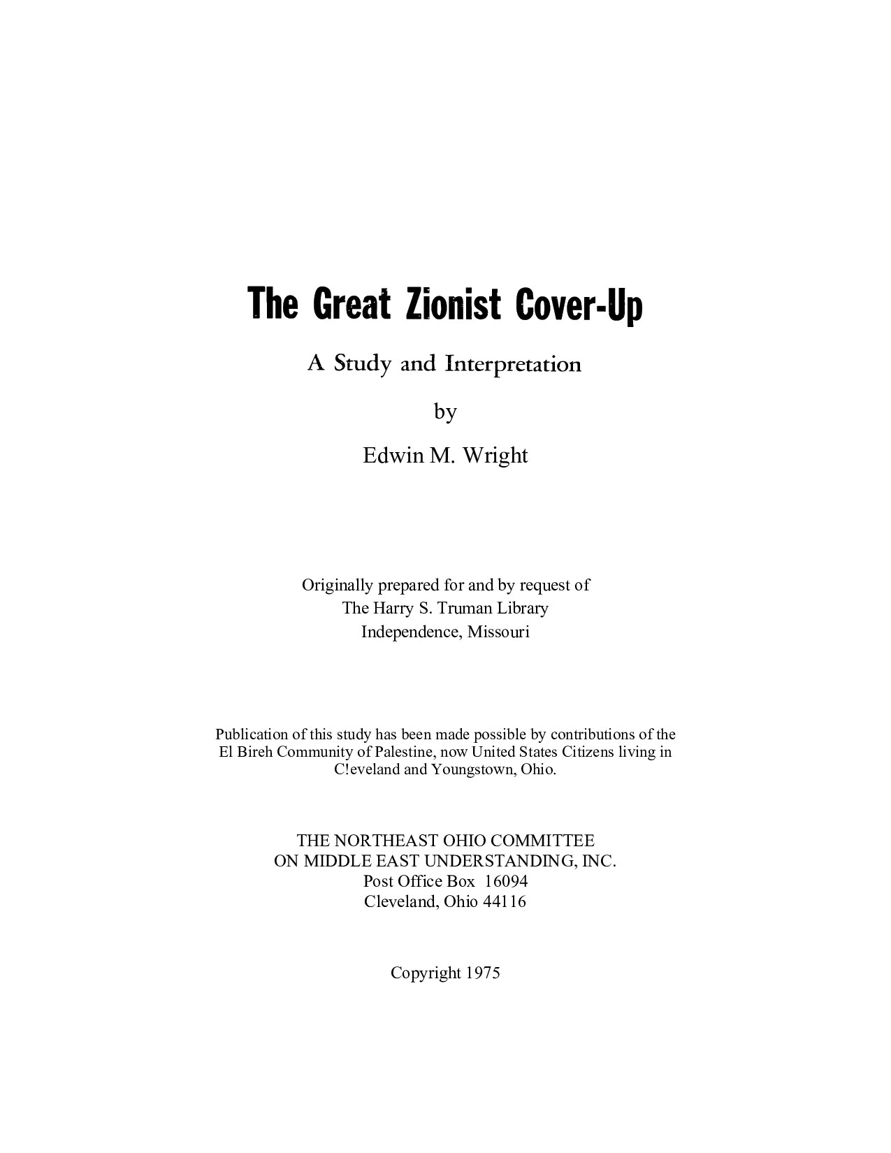 The Great Zionist Cover-Up