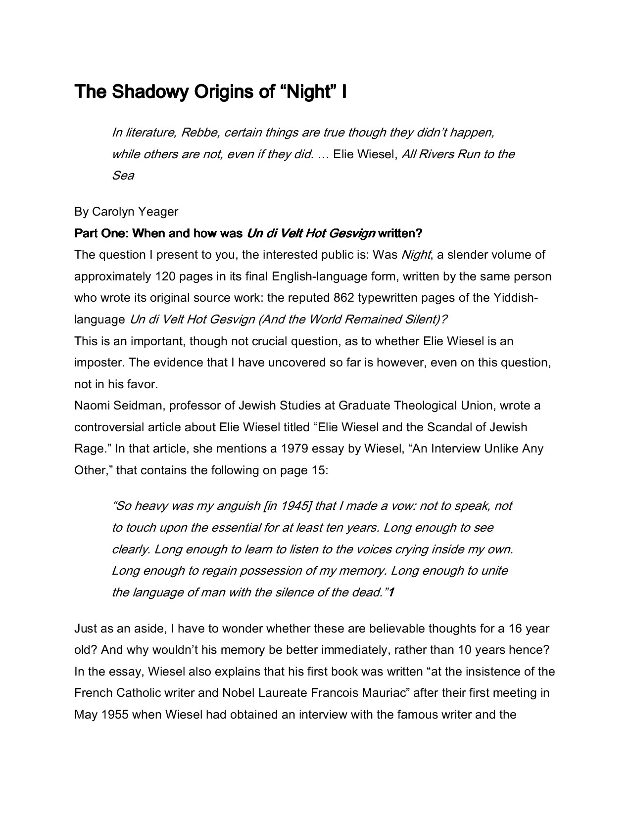 Microsoft Word - The Shadowy Origins of Elie Weisels Stolen Book 'Night'.doc