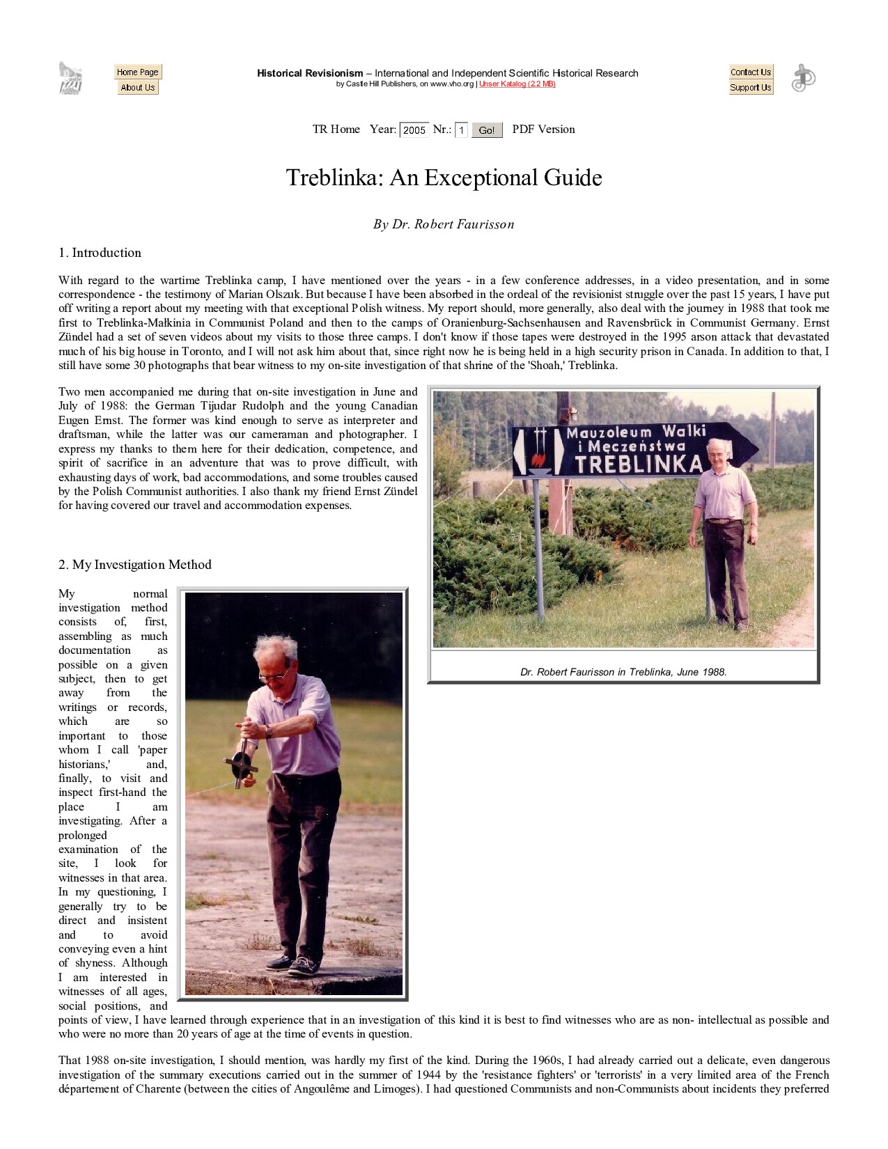 TR 1/2004: R. Faurisson: Treblinka: An Exceptional Guide