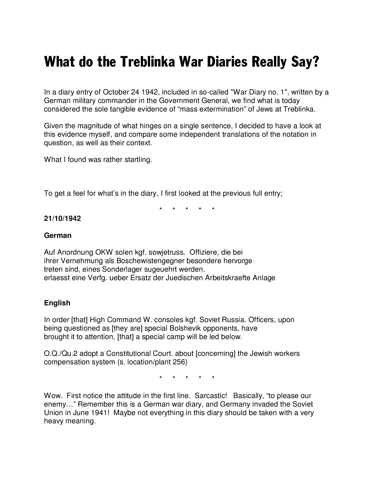 Microsoft Word - What do the Treblinka War Diaries Really Say.doc