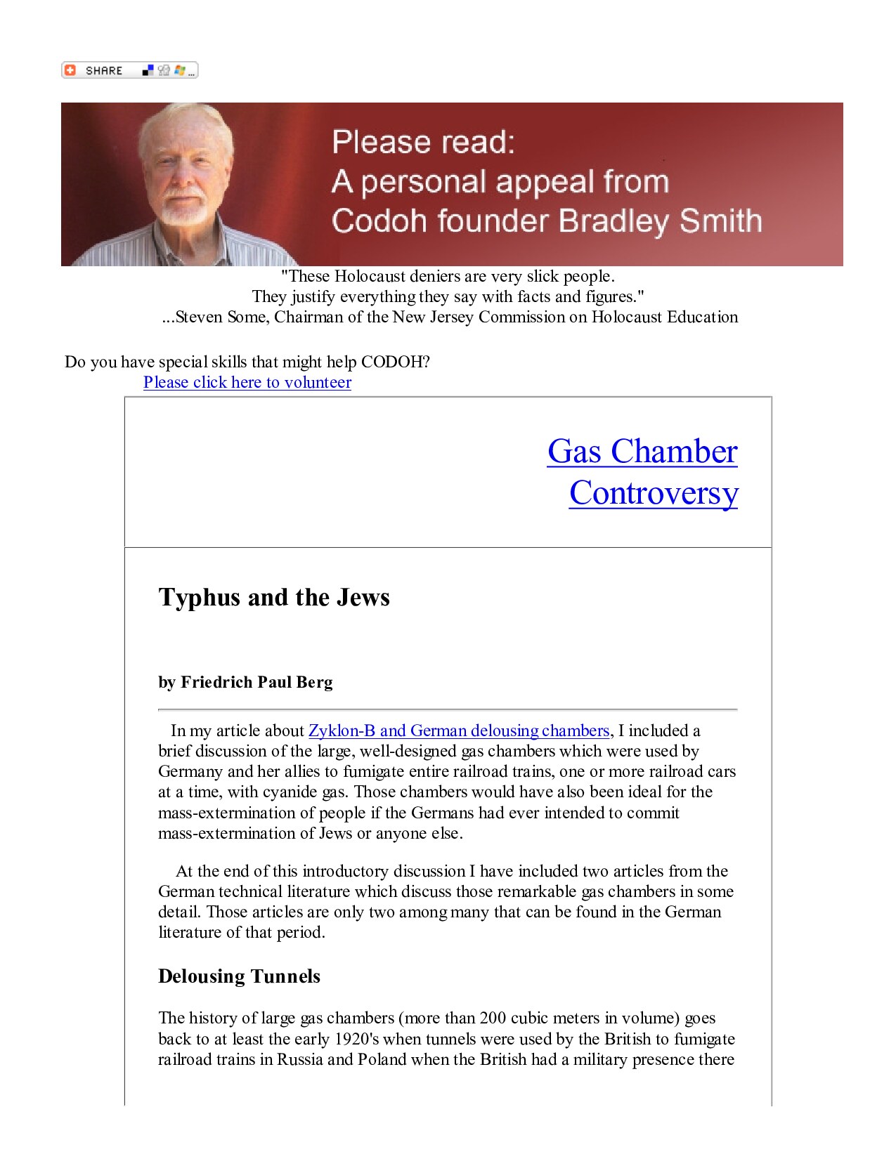 Gas Chambers: Typhus and the Jews