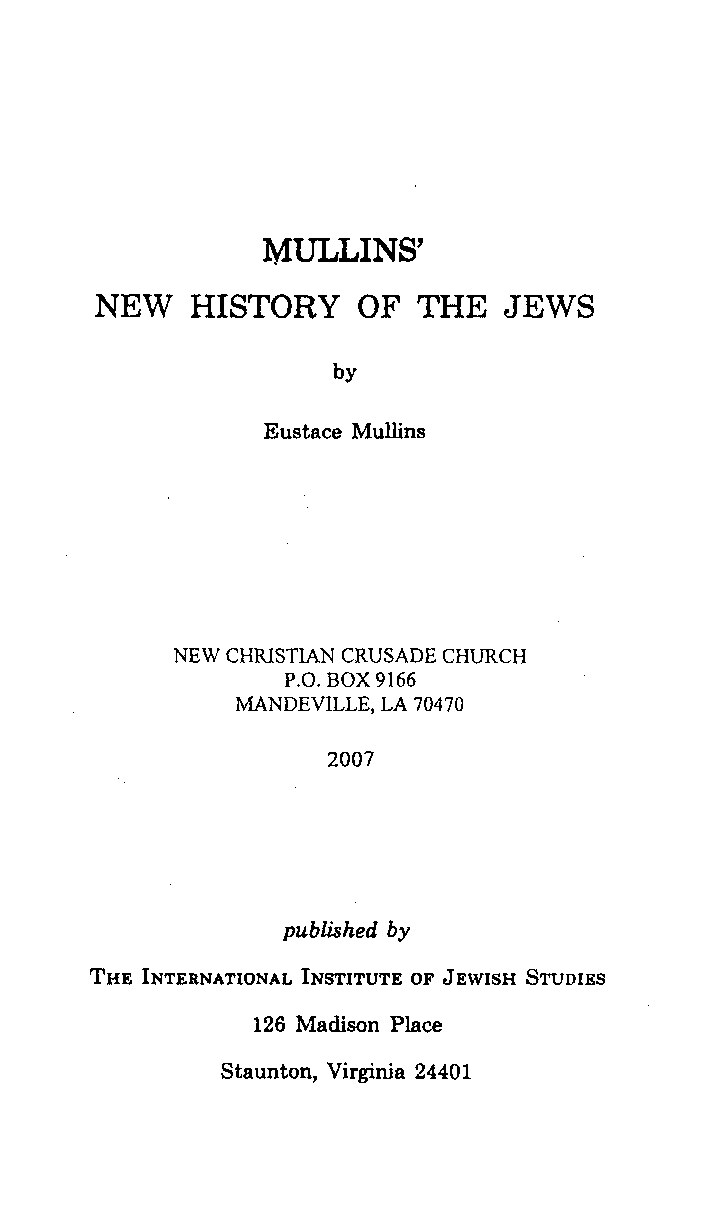 Mullins' New History of the Jews (1968)