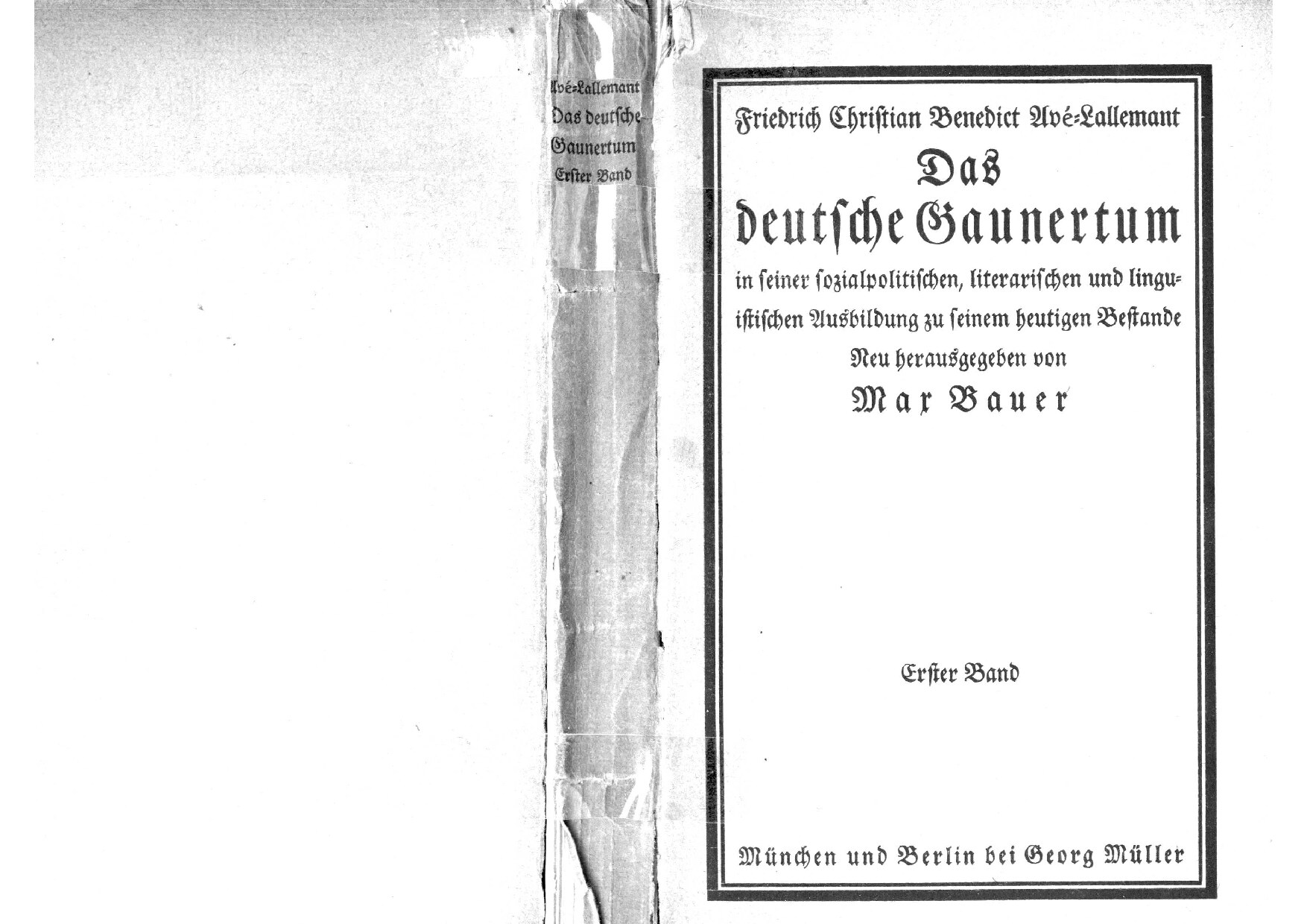 Das Deutsche Gaunertum - 1. Band (1914, 170 Doppels., Scan, Fraktur)