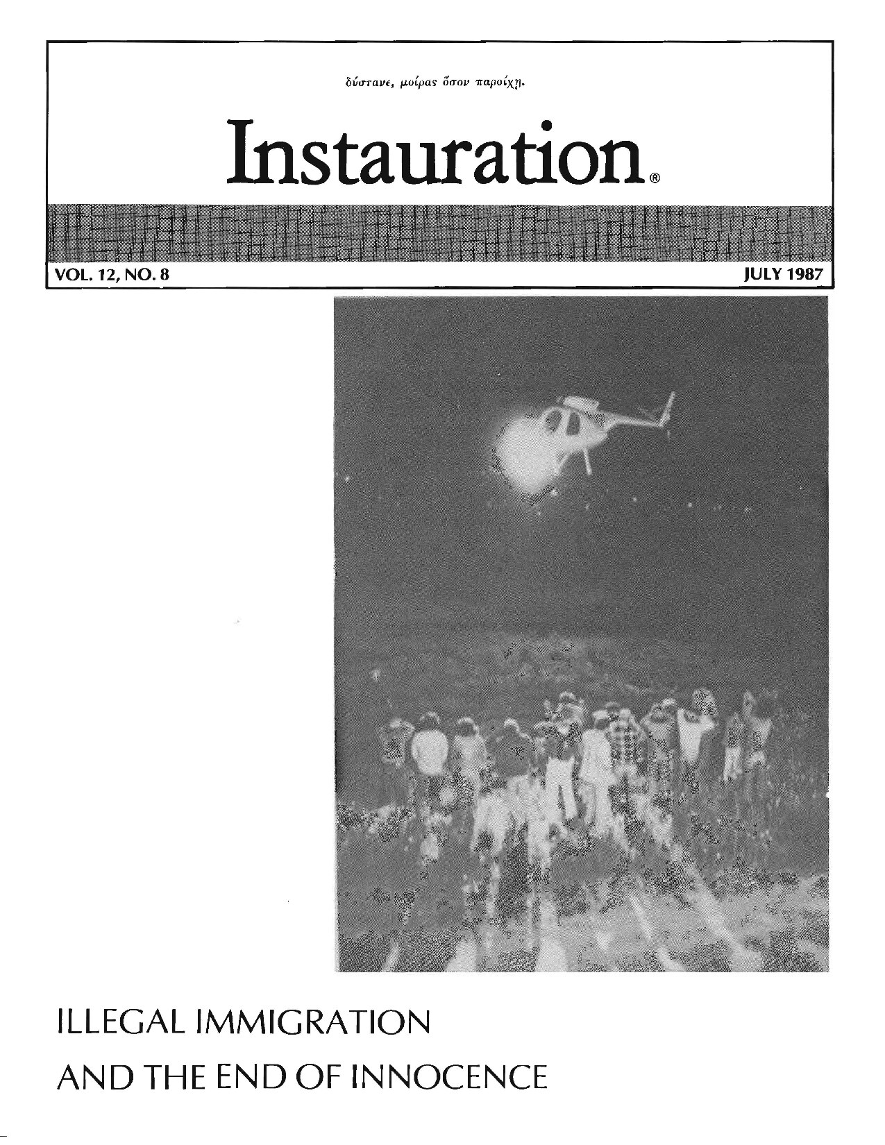Instauration-1987-07-July-Vol12-No8