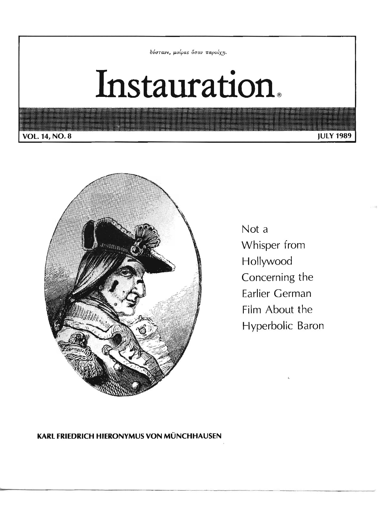 Instauration-1989-07-July-Vol14-No8