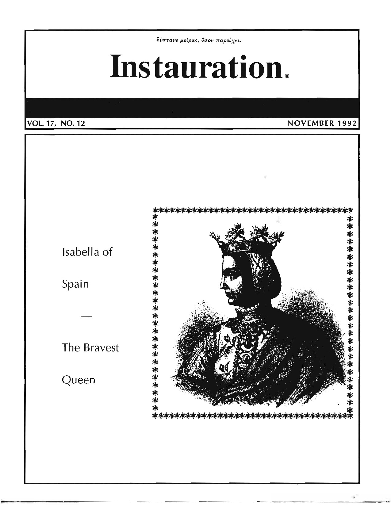 Instauration-1992-11-November-Volume17-No12