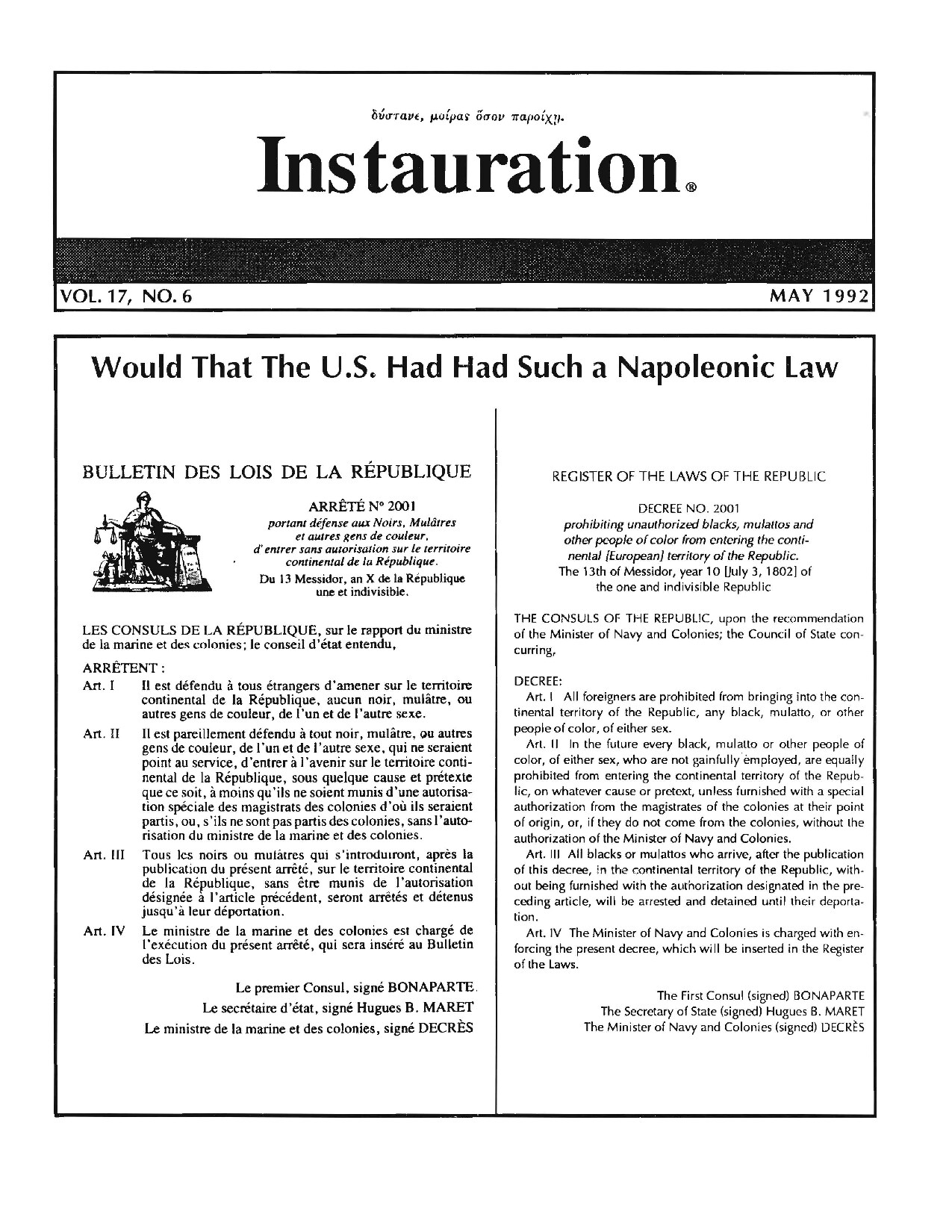 Instauration-1992-05-May-Vol17-No6