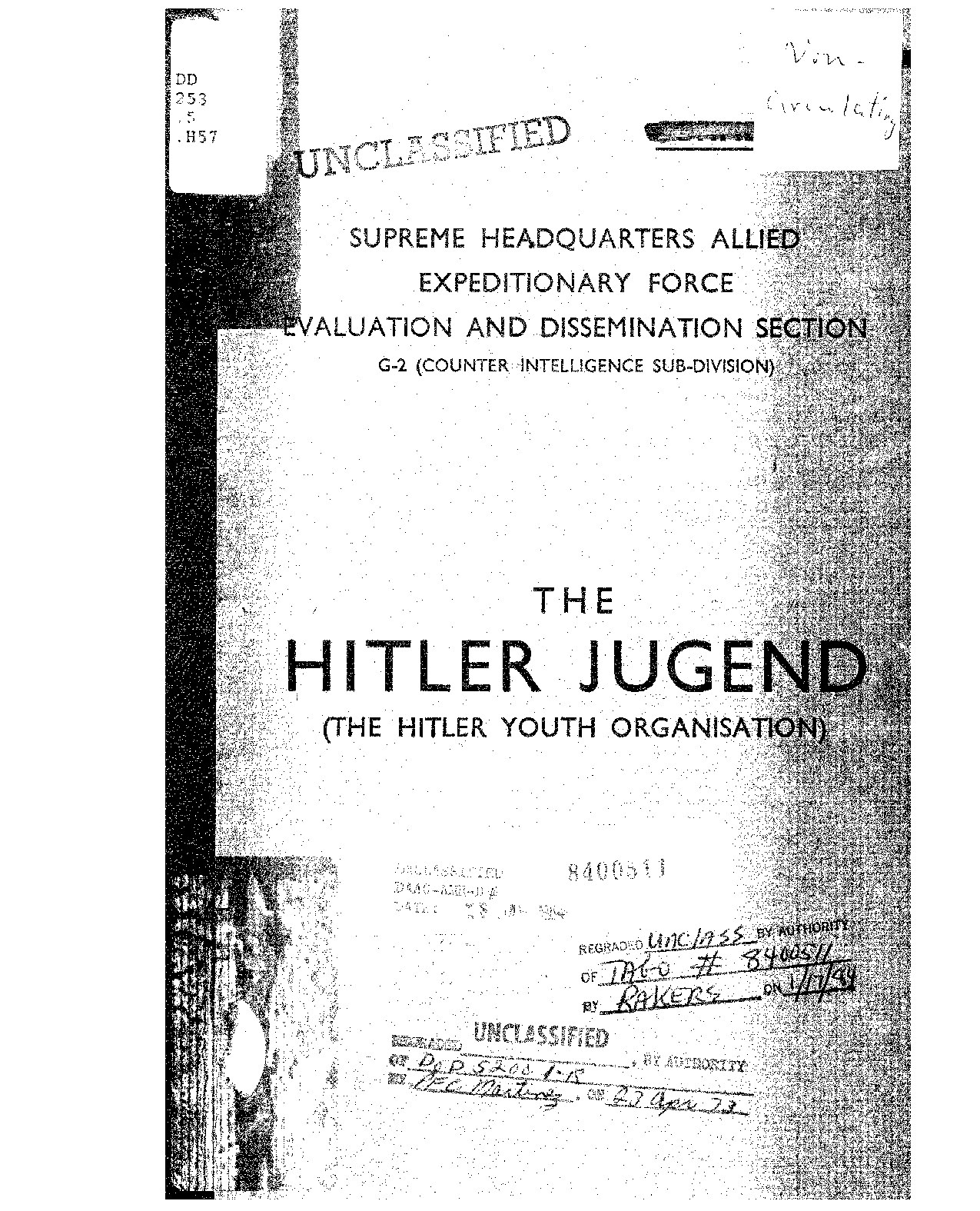Allied Supreme HQ; Basic Handbook - The Hitler Youth