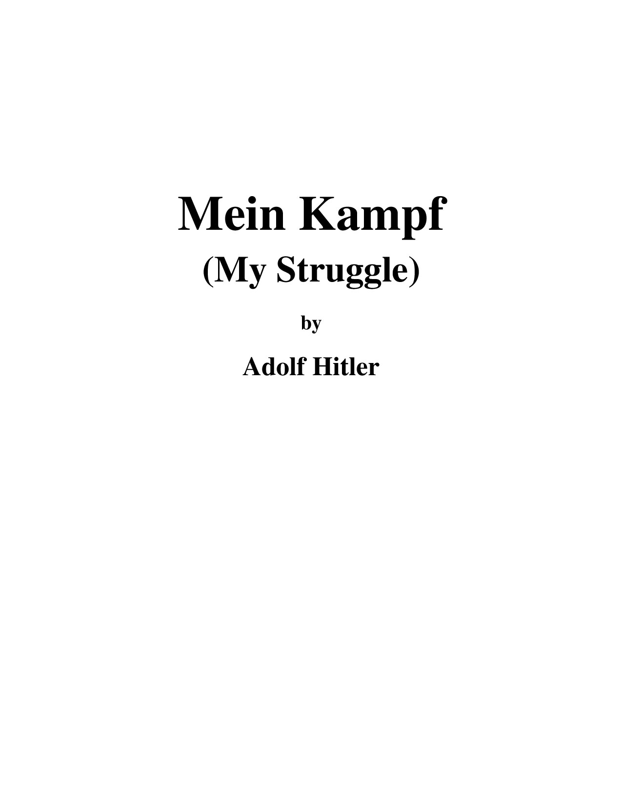 Mein Kampf (Colchester Collection Version)