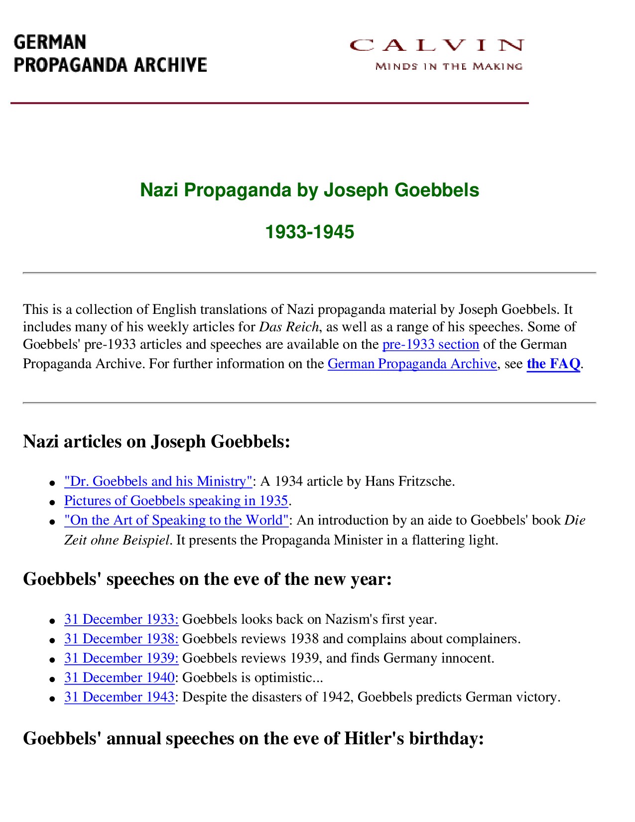 Nazi Propaganda (1933-1945) - Joseph Goebbels 