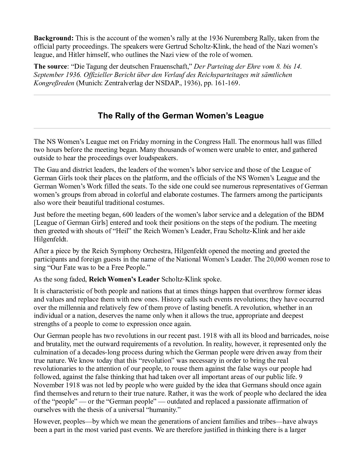 NSDAP; The Rally of the German Womens League