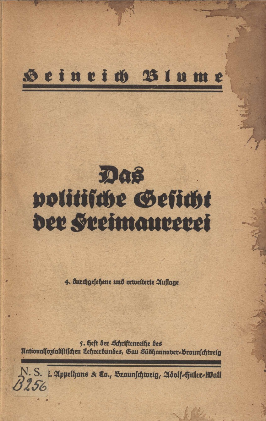 Das politische Gesicht der Freimaurerei (1937, 186 S., Scan, Fraktur)
