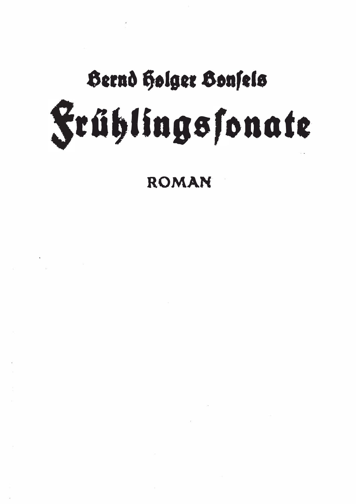 Frühlingssonate - Roman